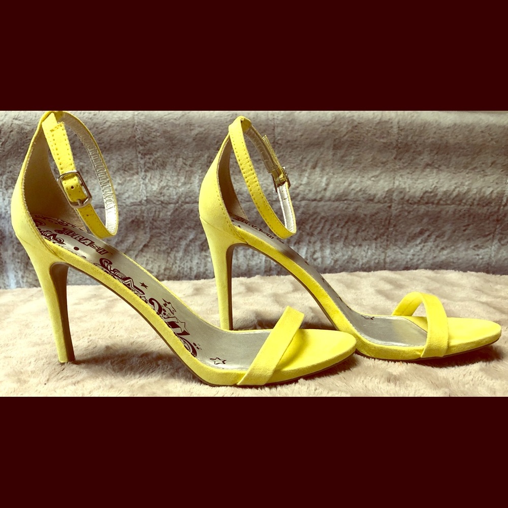 Brash- Yellow Strappy Heels-8.5